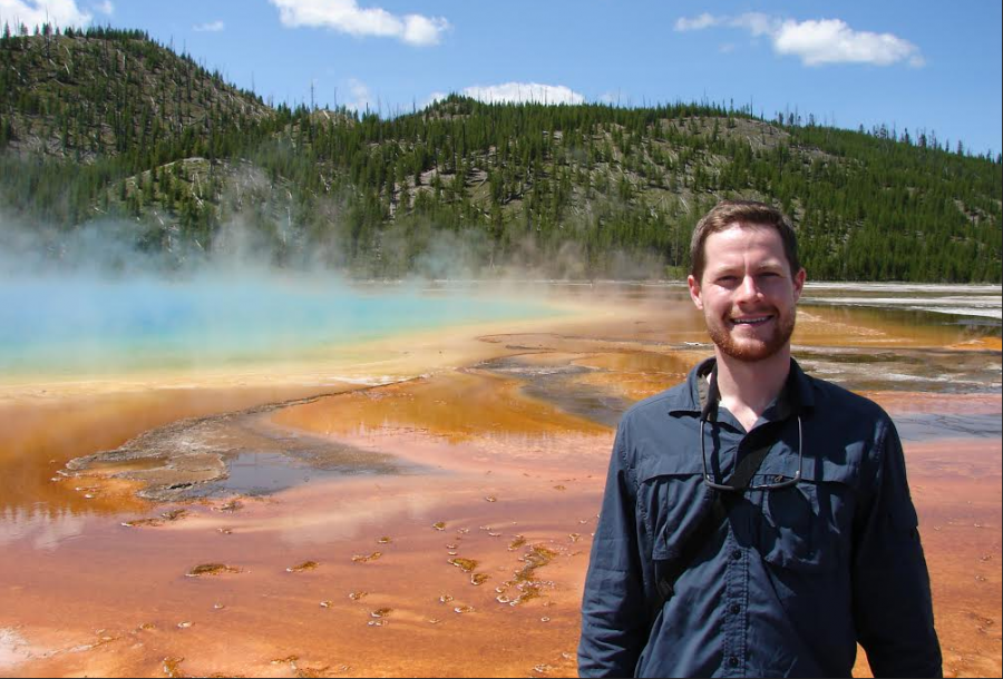 Daniel Scheldrup at the Grand Prismatic in Yellowstone National Park.