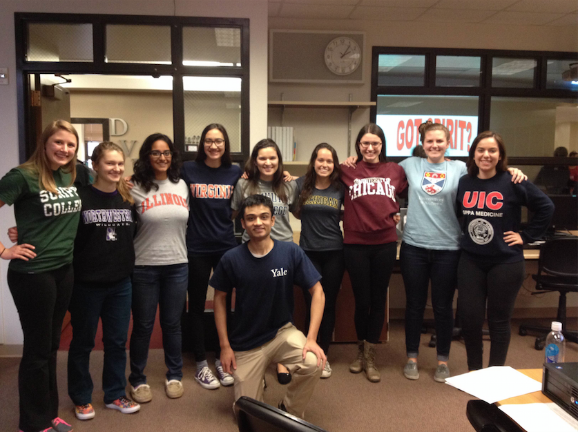 Norman Mailer Semifinalist Emily Morse (second from the right) poses with her Honors Seminar in Writing class last year. 