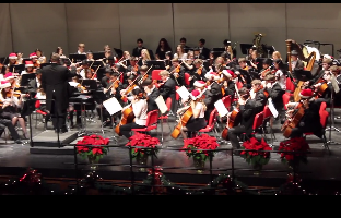 The Hinsdale Central choir and band were featured in the holiday concert. 