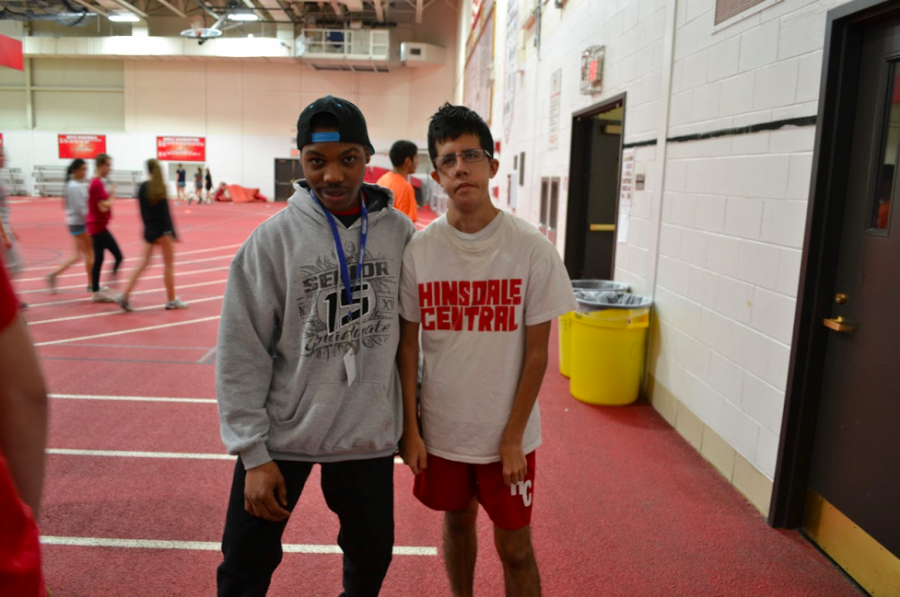 Senior Darius Richardson and Junior Armando Almazan practice for the Special Olympics.