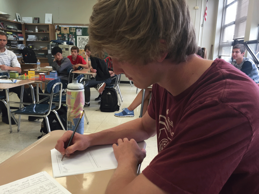 Junior Daniel Lillard studies for his  upcoming AP exams, which are scheduled to run May 4 to May 15. 