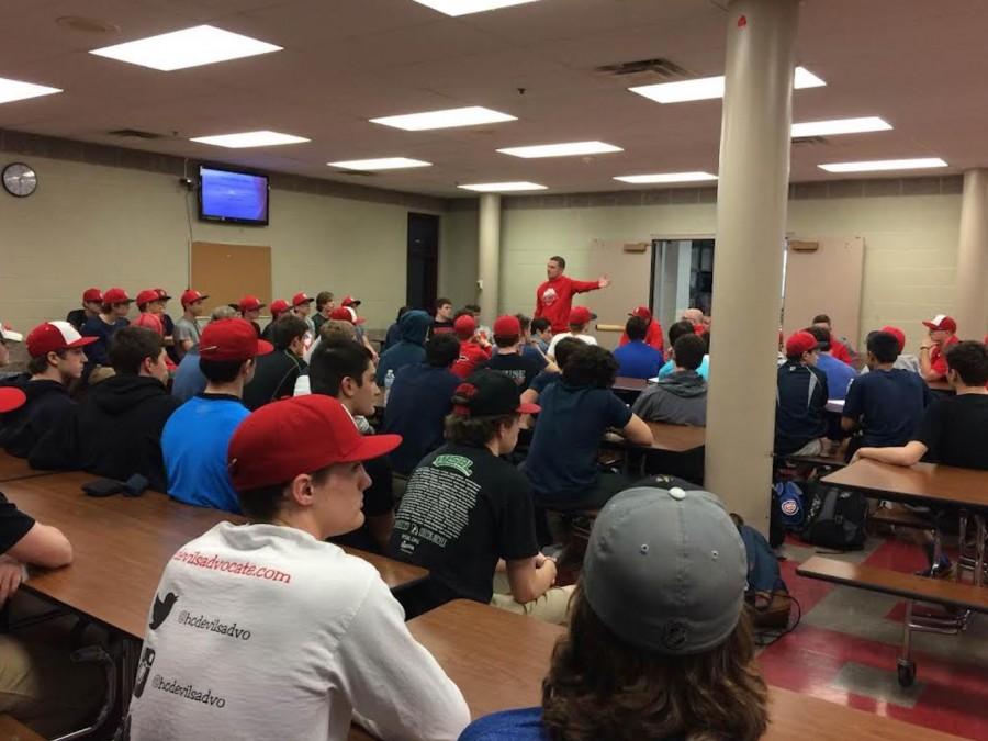 On Wednesday, March 9, athletes ready for the spring season attended a meeting reminding them of behavior expectations during the season.  