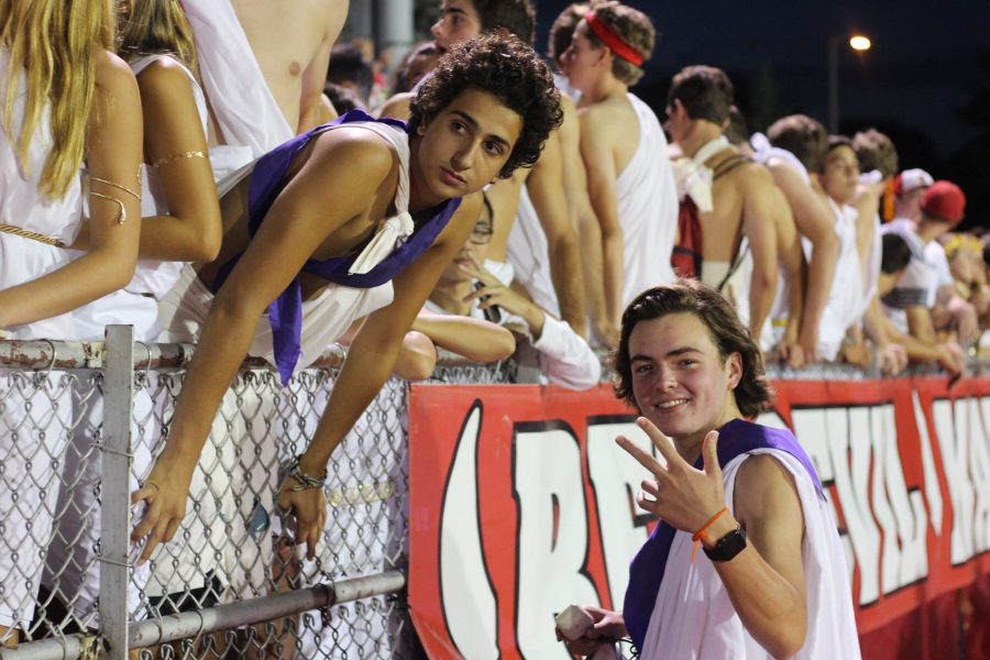 Social Chairs, Will DeAngelis and Chaz Zayed got Red Devil Nation excited at the first football game on Aug. 26.