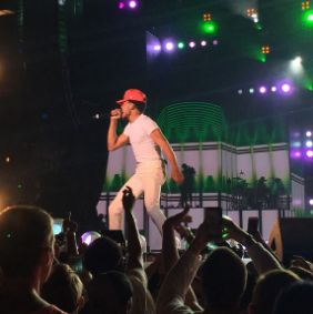 Chance the Rapper performs an encore after the crowd cheered for more. 