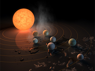 Since the system's discovery, many artists have created possible visual representations. This illustration was created by visualization scientist Robert Hurst, a longtime collaborator with NASA.