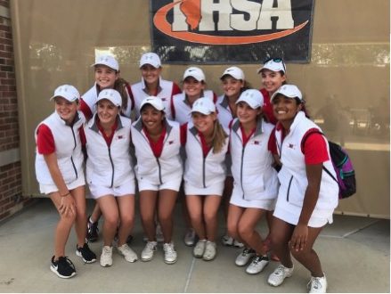 The girls team poses with their third place trophy on Saturday, Oct. 14.