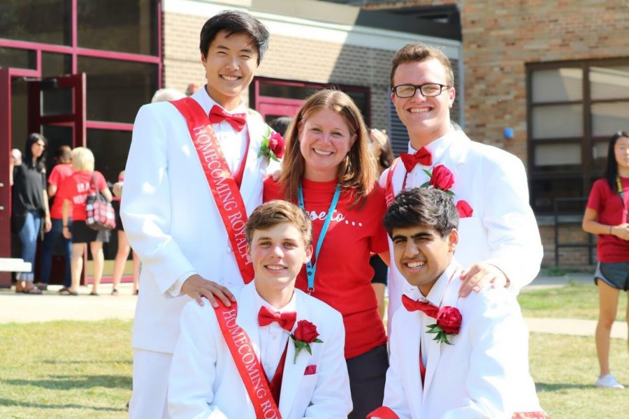 Homecoming court nominees pose with Activities Director, Mrs. Sally Phillip, on Sept. 15, the day before homecoming. 