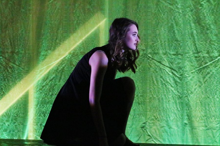 Allie Moreton, junior, has acted and helped direct many school shows such as Metamorphoses (pictured). Moreton will be playing the role of  Charlotte, an evil stepsister, in Cinderella. 
