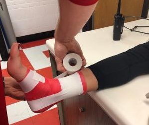 Students who have an injury can go see one of the trainers before or after their practice to receive ice or get a body part wrapped due to an injury. 