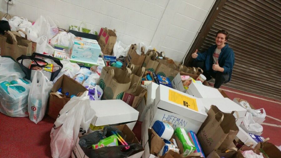 In the morning, students collected boxes from each first period class as well as other drop-offs.