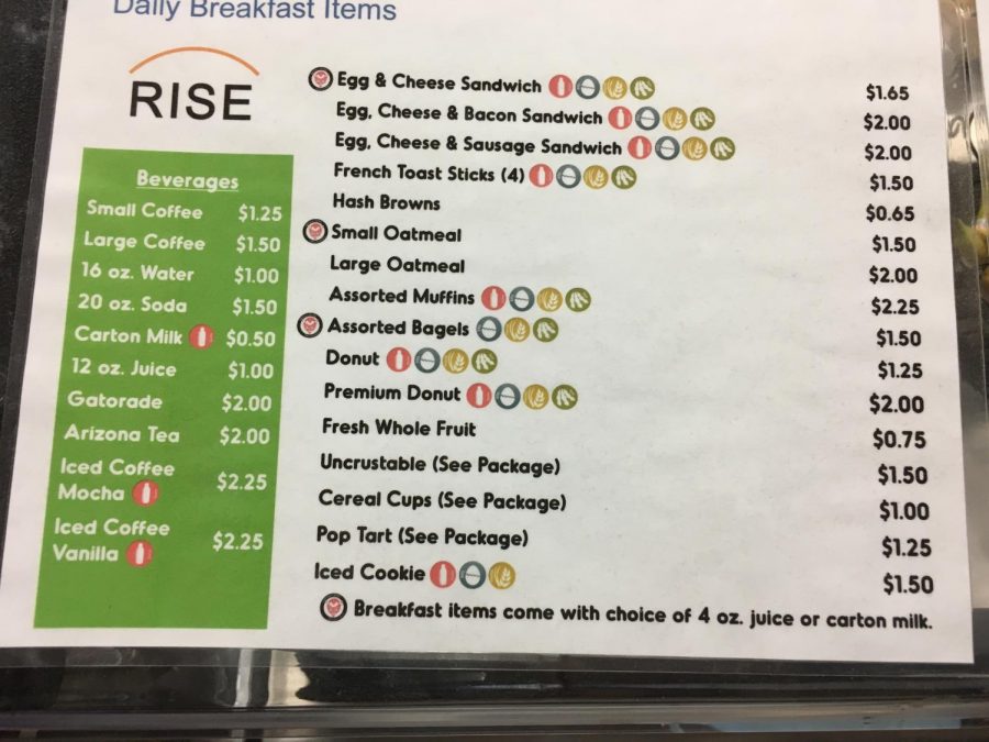 Quest Food Services recently updated its breakfast menu.