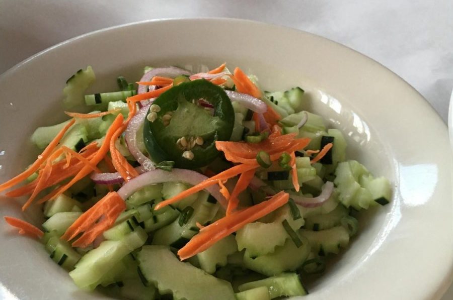 The cucumber salad was incredibly fresh; the rice vinegar made the difference between good and great in this dish.