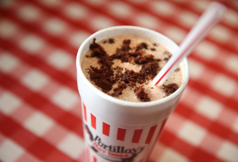 The Portillos Cake Shake is a balance of their famous cake and the creamy shake.
