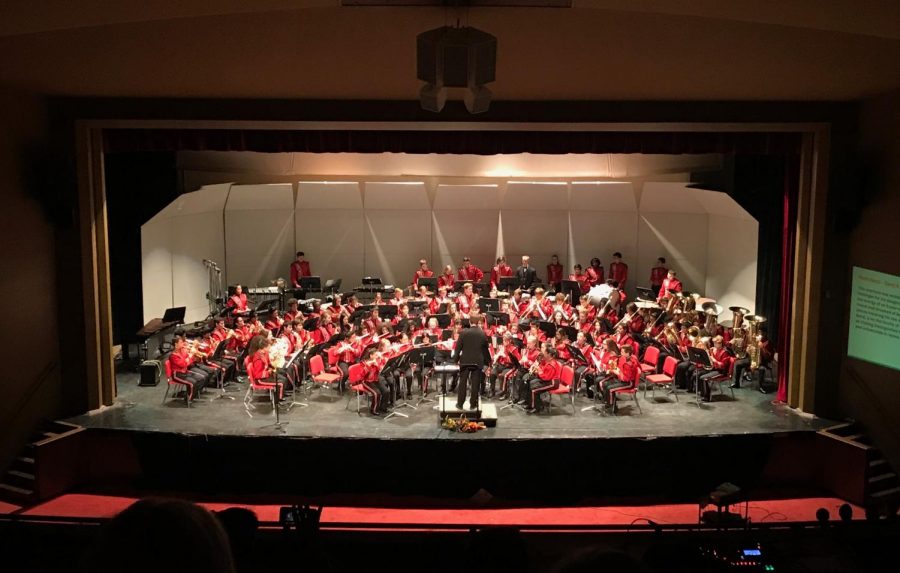 On Thursday, May 3, band students kicked off a month full of performances with two spring band concerts at 6:30 p.m. and 8 p.m. Out of all of bands six performances this May, the spring concerts were the last performances in a professional, concert-hall-like venue in the auditorium. 