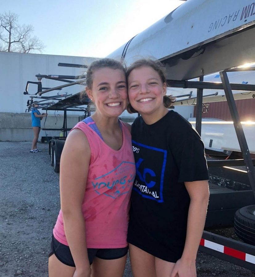Sisters Genny and Olivia OByron row together for a local club. 