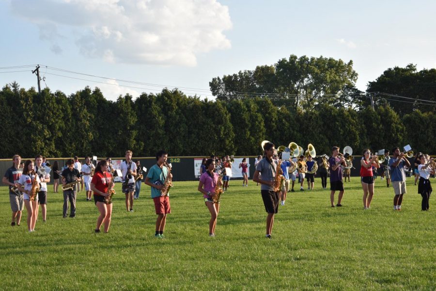 The band and color guard had practice on Tuesday, Sept. 4 in order to prepare for the first football home game on Friday, Sept. 7. 