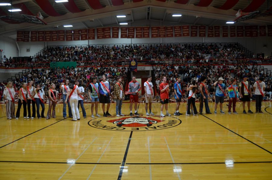 The+senior+students+vote+for+13+senior+girls+and+13+senior+boys+to+make+up+the+Homecoming+Court+each+year.+The+assembly+to+announce+this+years+selection+was+held+on+Friday%2C+Sept.+14.+