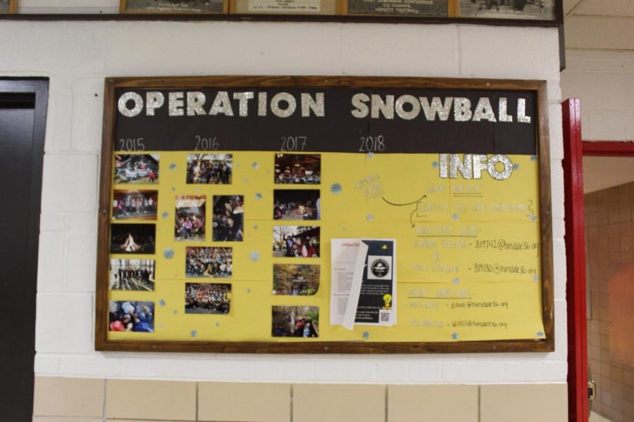 If youre curious about Operation Snowball, you can go check out the bulletin board outside the gym to see pictures from past years and more information. 