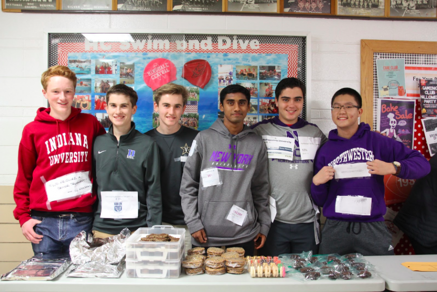 This team dressed up as colleges for their costume in the bake sale. 