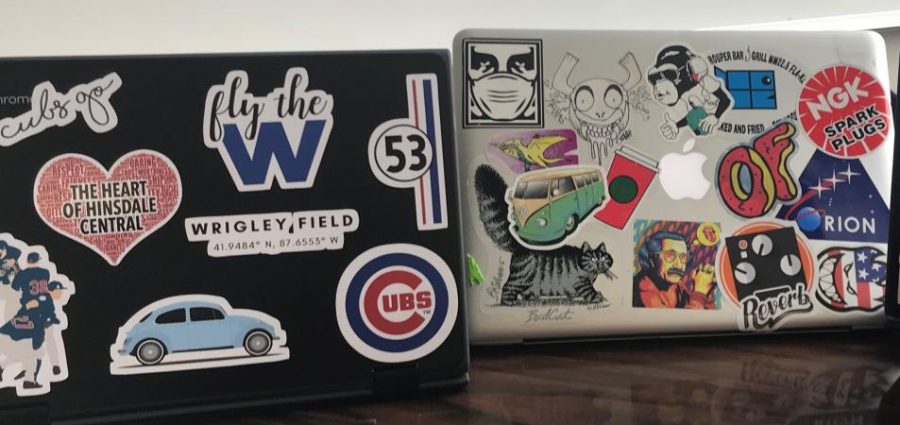 Stickers include quotes from favorite television shows, sports logos and artwork. 