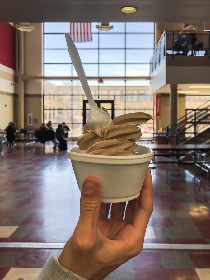 Students can now purchase and taste variety of frozen yogurt flavors from the cafeteria, ranging from chocolate to cotton candy.