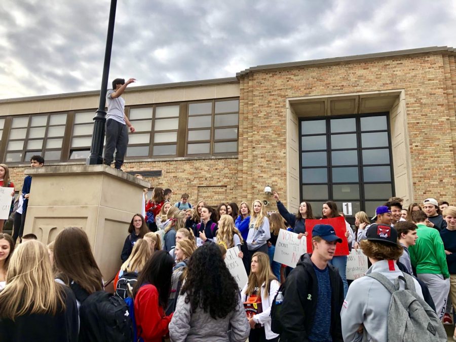On Monday, April 1, students organized a walkout to promote people to vote yes for the D86 referendum.