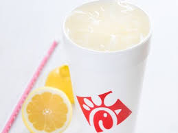 Chic fil a lemonade is  refreshing on a warm spring or summer day.