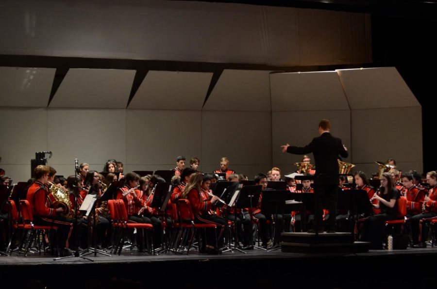 On Tuesday, May 7, all bands played in the annual spring concert in the auditorium. 