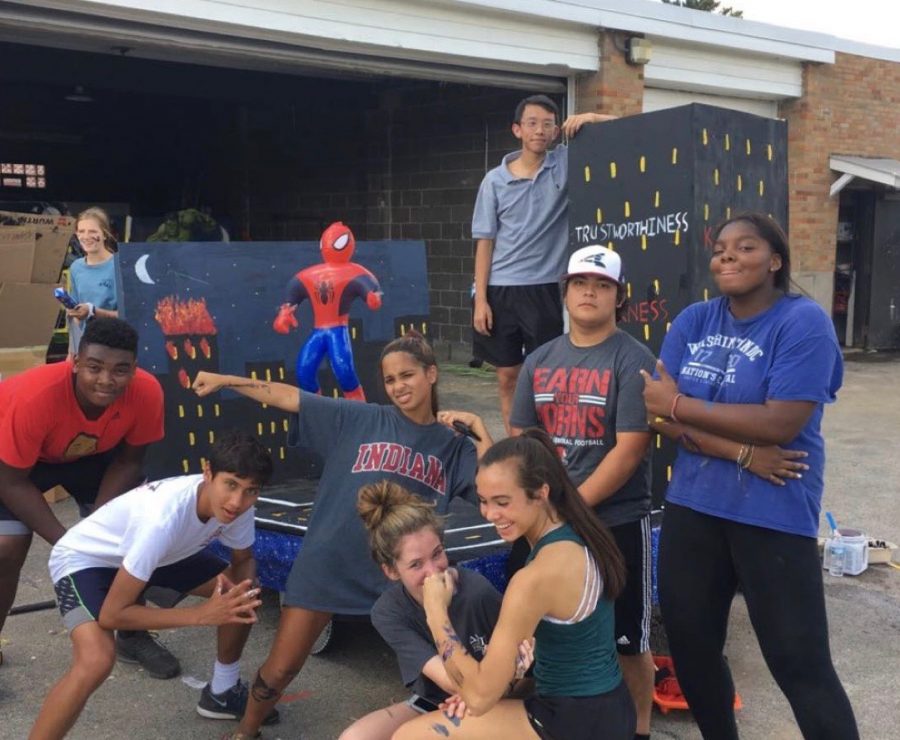 Many students elected to the Sophomore Student Senate, pictured here at the homecoming float parade in September, 2018, were reelected this year for the Junior Student Senate. 