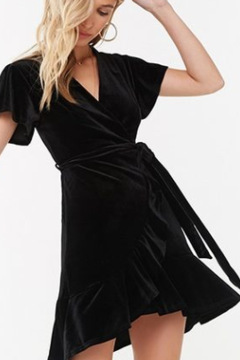This black ruffle velvet dress from Forever 21 comes with the low price tag of $24.99 and is perfect for homecoming court.