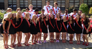 Seniors on homecoming court traditionally wear black dresses or white suits on the day before the Homecoming Dance. 