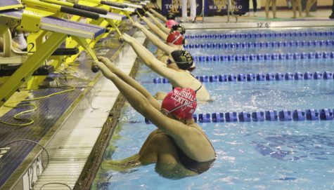 The girls swim and dive team defeated rival Lyons Township on Friday, Oct. 11.  