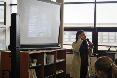 Author Samira Ahmed speaks to students on how she became a writer