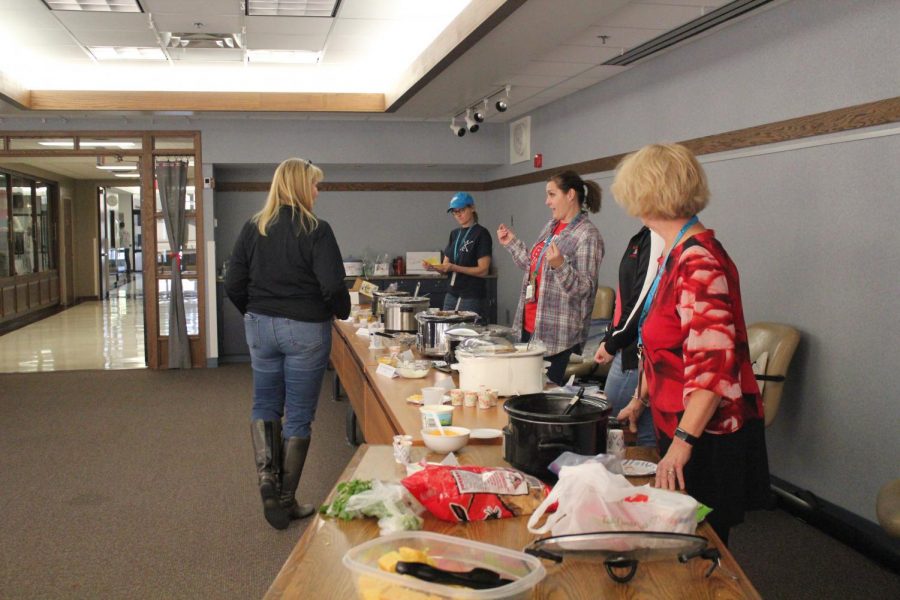 Teachers sampled chili and voted on their favorite concoction. This bake-off encourages teachers to participate in events during American Education Week.  