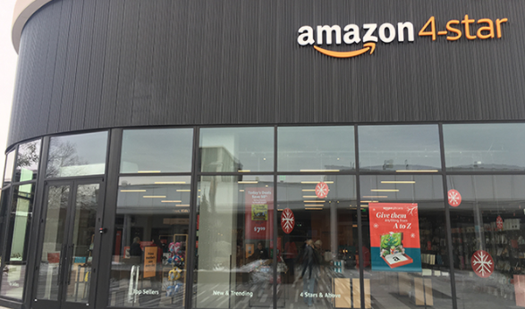 The new Amazon 4 Star store at the Oakbrook mall sells various types of items including electronics, books, household items, toys, games, and much more.