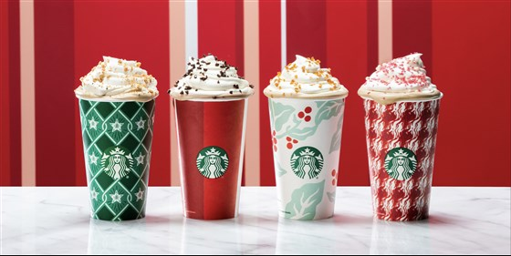 The drinks are famous because of their Christmas themed flavors. 