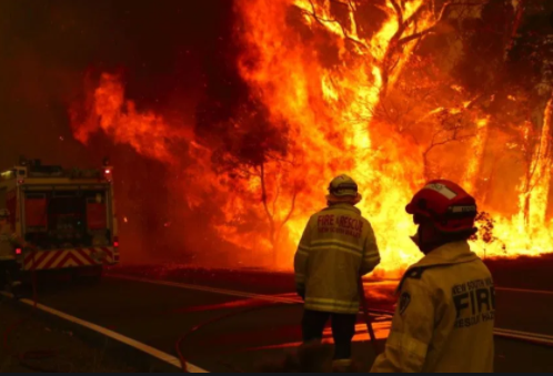 Firefighters, some sent from around the globe, battle wildfires as their flames engulf Australia. 