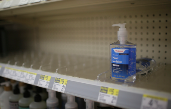 Sales of hand sanitizers in the U.S. are up 73 percent as the Coronavirus  has sparked fears that leave the shelves bare at the most popular stores.