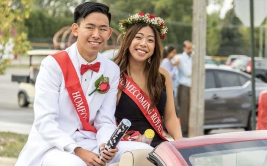 Seniors Maurice Tobiano and Grant Zhang participated in the homecoming parade on Oct. 2. 