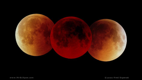 The phases of the super flower blood moon that occurred from May 15 to 16.
