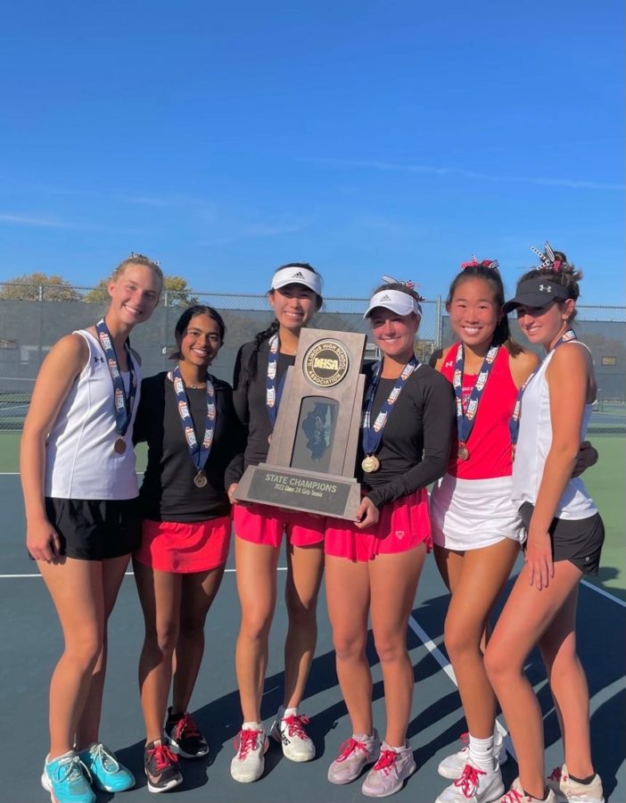 Abigail Gambla, junior and Shannon Stover, senior got 6th as doubles partners, Bridget Novatney, senior and Nicole Hu. senior got third as doubles partners, Sophia Kim, senior got third in singles, and the team won as a whole. 