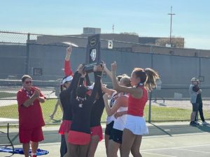 On Saturday, Oct. 22, the girls varsity tennis team competed in the state championship at Buffalo Grove High School,  claiming their 20th state title.