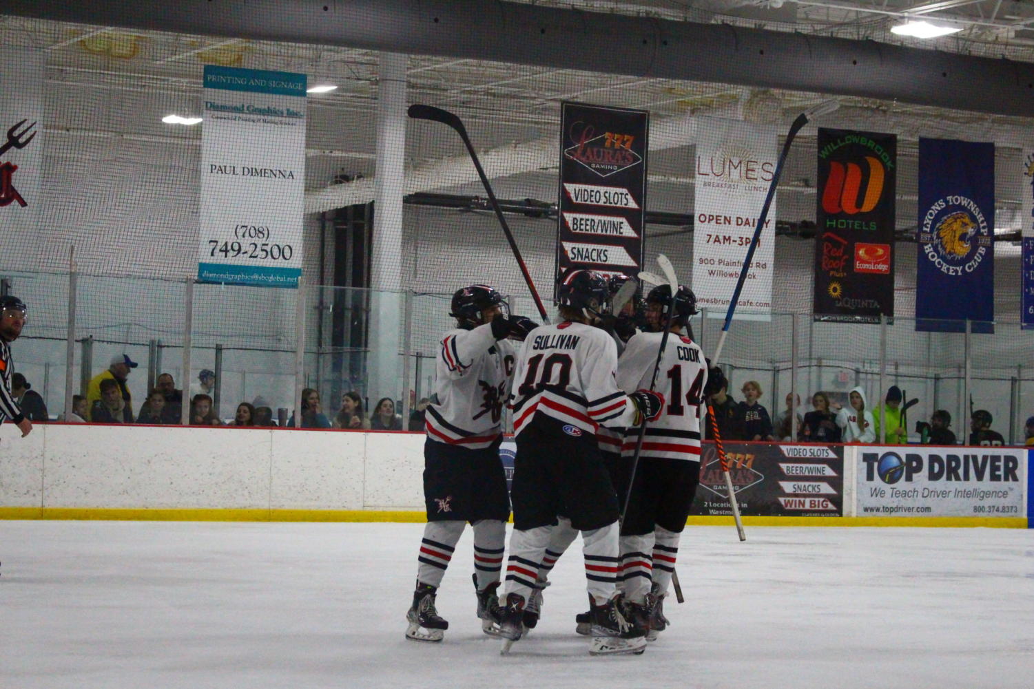 Red Devils' varsity hockey team beats Lyons Township 8-5 – Devils