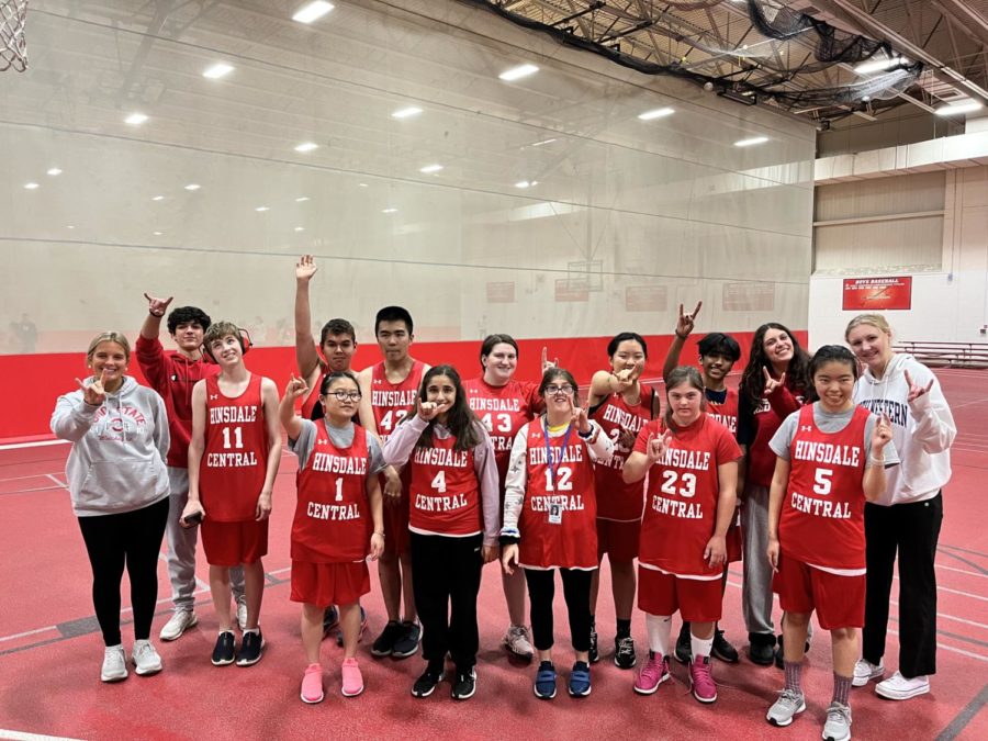 Basketball is in season for the Special Olympics team. 