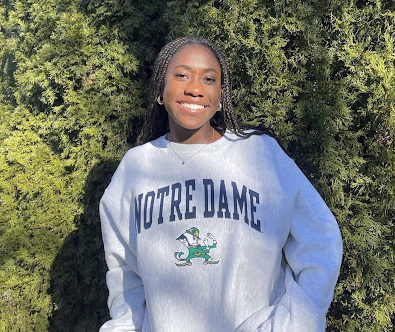 Mai-Jeanna Sakho, senior, celebrated her match with the University of Notre Dame.