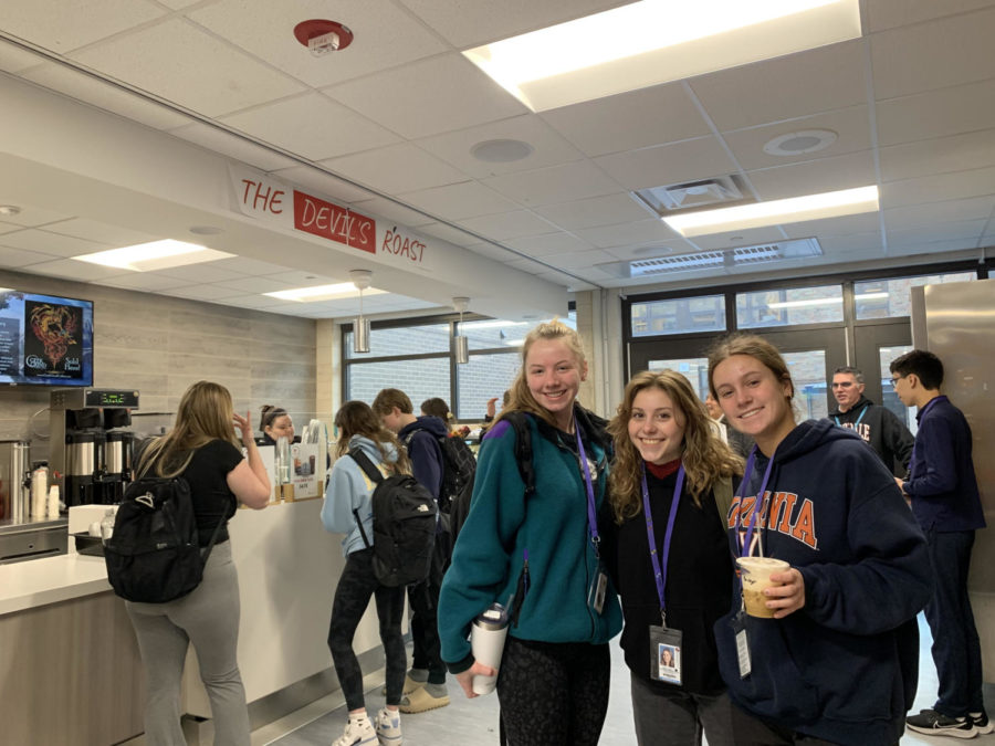 Students are enjoying the new coffee bar before they head to their first period classes.