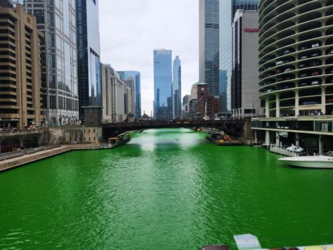 Chicagos iconic green river creates speculation for the true story behind its vivid green hue. (Photo courtesy of Sofia Nucifora and Alena Griffin)