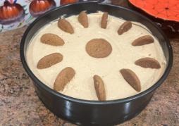 The pumpkin cheesecake was made with the recipe listed below.