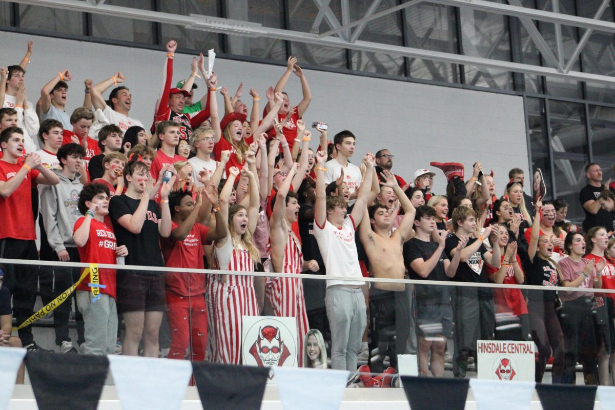 Central students cheered on the swim team during the tournament from the bleachers.