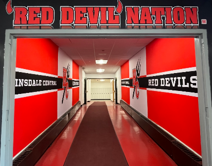 A recent paint job decorates the field house entrance to showcase school spirit and to boost the brand. In the point of view of a student walking into school, it can serve as a reminder of school spirit and to encapsulate the new branding-to bring your fire.